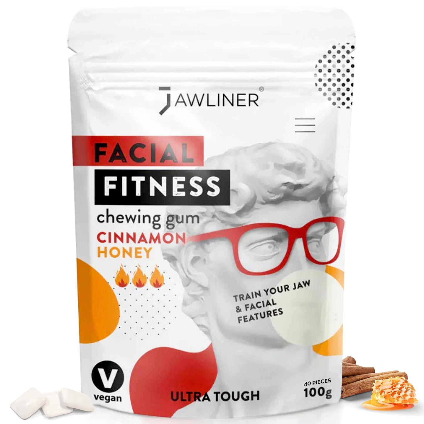 Jawliner® Pioneers the Toughest Handmade Extreme Ultra15x Harder Jawline Gum with 12 Weeks Coaching - Sugar-Free Mastic Gum with No Artificial Flavors - Hard Chewing Jaw gum for Jaw Shaping & Mewing (2 Months Pack)
